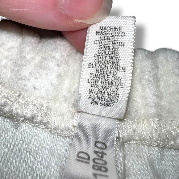 Mast Womens Fleece Casual Sweatpants Ivory Cream Straight Leg Pockets Soft Small - Picture 7 of 7